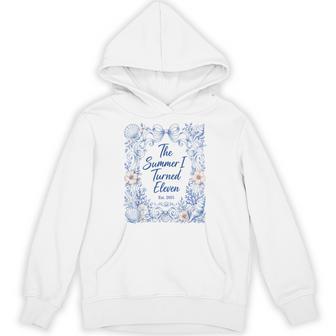 Summer I Turned 11 Coastal Bow Seashell 11Th Birthday 2015 Hoodie - Thegiftio UK