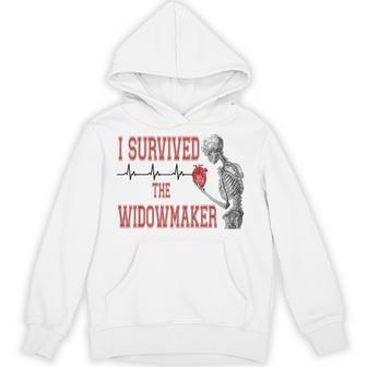 I Survived Widowmaker Ekg Heartbeat Heart Attack Survivor Hoodie - Thegiftio UK
