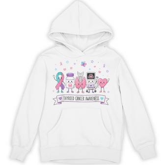 Thyroid Cancer Awareness Month Ribbon Survivor Fighter Hoodie - Thegiftio UK
