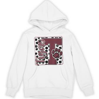 Tigers Polka Dot School Spirit Mascot Maroon Tiger Pride Hoodie - Thegiftio UK
