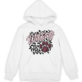 Wildcats Leopard Paw Print Maroon Wildcat Pride School Hoodie - Thegiftio UK
