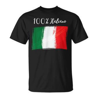 100 Italiana Con Bandiera Italiana Pereri Italiani Maglietta - Novitaregali