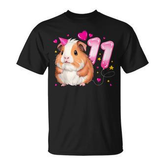 11 Geburtstag Mädchen 11 Jahre Meerschweinchen T-Shirt - Geschenkecke