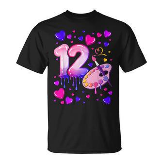 12 Geburtstag Mädchen 12 Jahre Malerei Nummer 12 T-Shirt - Geschenkecke