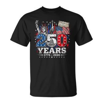 250 Years Of Freedom 1776 2026 Fighter Jet Happy 4Th Of July T-Shirt - Monsterry