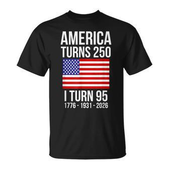 250Th Anniversary Usa 95Th Birthday 95 Years Old T-Shirt | Seseable UK