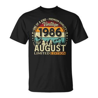 40 Ans Anniversaire Homme Cadeau Août 1986Intage T-Shirt - Cadeauxyz