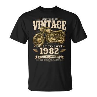44 Cumpleaños Hombre Moto Biker Motero Intage 1982 Camiseta unisex - Regaloses