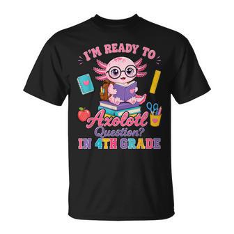 4Th Grade First Day Of Fourth Grade Girls Kids Axolotl T-Shirt - Thegiftio UK