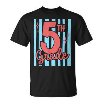 5Th Grade Stripes Back To School Fifth Grade Teacher Student T-Shirt - Thegiftio UK