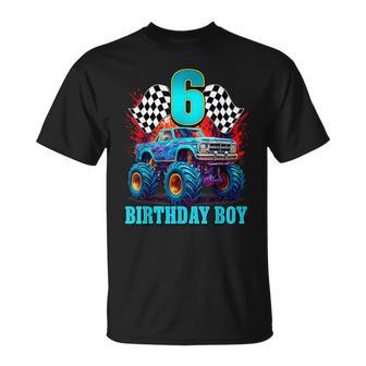 6 Jahre Alt 6 Geburtstag Jungen Monster Truck Auto T-Shirt - Geschenkecke