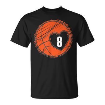 8 Número 8 De Corazón – Jugador De Baloncesto Lindo Gráfico Camiseta unisex - Regaloses