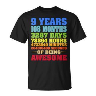 9 Años 9Th Birthdayintage Retro Camisa 108 Meses Camiseta unisex - Regaloses