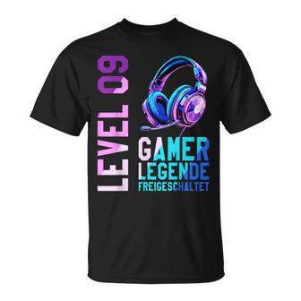 9 Geburtstag Junge Mädchen Gaming Level 9 Jahre T-Shirt - Geschenkecke