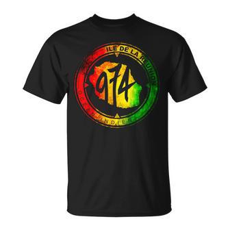 974 Réunion Rasta Grunge Map C26 T-Shirt - Cadeauxyz