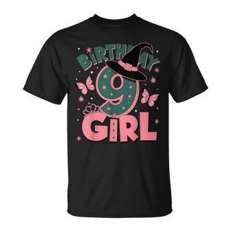 9歳の誕生日 魔女 ピンクとグリーン 9歳の誕生日 女の子 Tシャツ - Kawaiitshirt