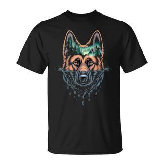 Accesorios De Pastor Alemán De Peluche Perro Lago Pastor Alemán Camiseta unisex - Regaloses