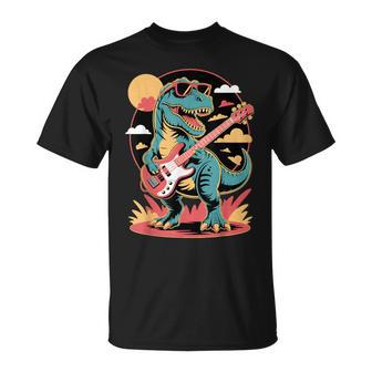 Adorable Dinosaure Jouant De La Guitare T-Shirt - Cadeauxyz