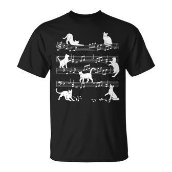 Amusant Chat Musique Partition De Partition Drôle Mignon Chat Goodsêtements Cadeau Original Pour Homme Manche Longue T-Shirt - Cadeauxyz