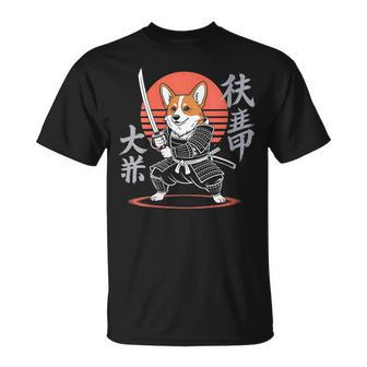 Anime Rétro Amusant Corgi Ninjaamourai Pour Les Amoureux Des Chiens T-Shirt - Cadeauxyz