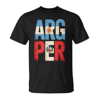 Argentina And Peru Mix Heritage Argentinian Peruvian Roots T-Shirt - Monsterry
