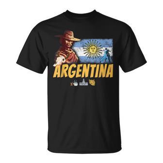 Argentinaintage Gaucho Bandera Retro Tango Dancer Recuerdo Camiseta unisex - Regaloses