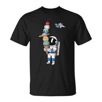 Astronauta Helado Planetas Espacio Niños Niñas Niños Astronauta Camiseta unisex - Regaloses