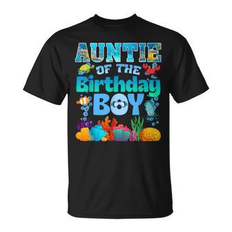 Auntie Of The Birthday Boy Aquarium Sea Animals Matching T-Shirt | Seseable UK