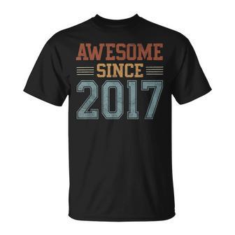 Awesome Since 2017 9Th Birthday 9 Year Old Boy Girl T-Shirt - Monsterry AU