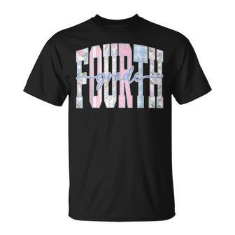 Back To School Fourth 4Th Grade Floral Teacher Girl T-Shirt | Seseable UK