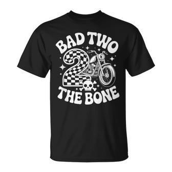 Bad Two The Bone Motorcycle 2Nd Birthday Biker Toddler Boy T-Shirt - Monsterry AU