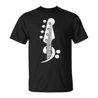 Bajista Clave Música Guitarrista Músico Bajo Eléctrico In Mangas Camiseta unisex - Regaloses