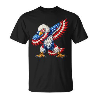 Bald Eagle Dabbing American Flag Patriotic 4Th Of July Usa T-Shirt | Seseable UK