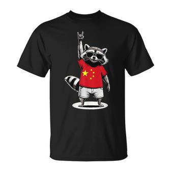 Bandera China Mapache Divertido China Camiseta unisex - Regaloses