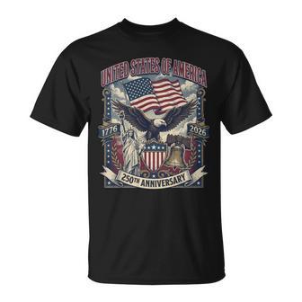 Bandera De América 250 Aniversario Eagle & Liberty Usa 250 Años Manga Larga Camiseta unisex - Regaloses