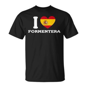 Bandera De España I Love Formentera Ibiza Heart Camiseta unisex - Regaloses