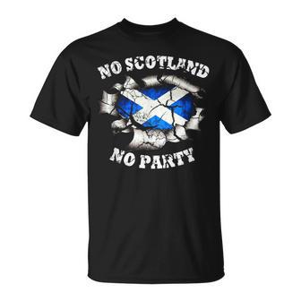 Bandera Escocesa Con Texto En Inglés Nocotland No Party Camiseta unisex - Regaloses