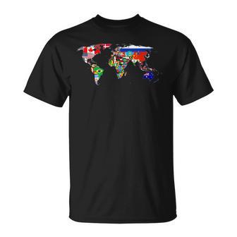 Banderas Internacionales Del Mundo Y Mapa Para Profesor Niño Camiseta unisex - Regaloses