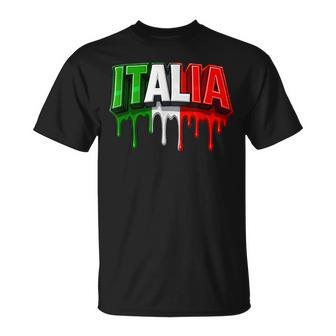 Bandiera Italiana Orgogliosa Concritta Patriottica A Colori Feel Drip Maglietta - Novitaregali