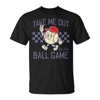 Baseball Peace Take Me Out To Ball Game Retro Boys Kids T-Shirt - Thegiftio UK
