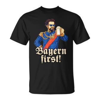 Bayern First -Blauer König Ludwig Bier Bayern T-Shirt - Geschenkecke