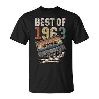 Best Of 1963 Cassette 63 Años Música Retro Cumpleaños Camiseta unisex - Regaloses