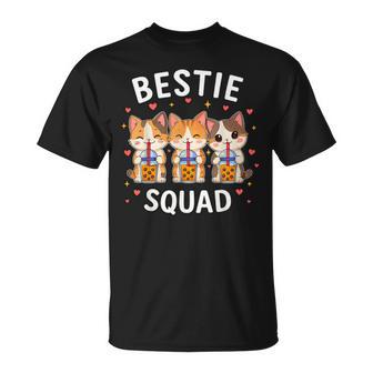 Bestie Squad Twinning Best Friend Matching Girls Twin Cats T-Shirt | Seseable UK