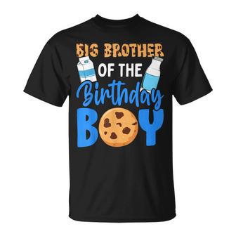 Big Brother Of The Birthday Boy Milk And Cookies 1St T-Shirt - Monsterry