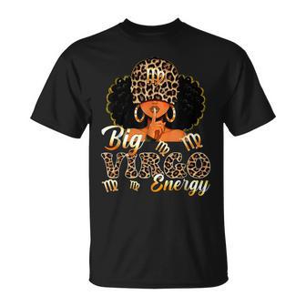 Big Virgo Energy Black Woman Leopard Zodiac Birthday Girls T-Shirt | Seseable UK