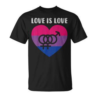 Bisexuellesymbol Mit Herz Liebe Ist Liebe T-Shirt - Geschenkecke