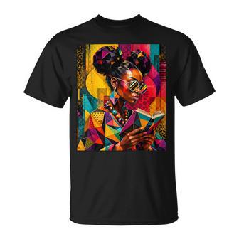 Black History Educated Geometric Reading Book Melanin T-Shirt - Thegiftio UK