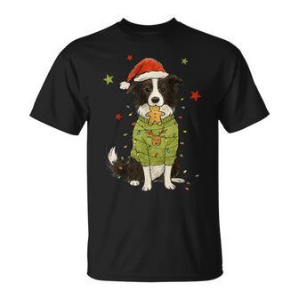 Border Collie -Uéter Navideño Para Perro Diseño De Mamá Y Papá Camiseta unisex - Regaloses