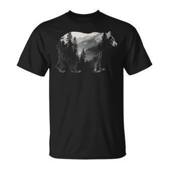 Bosques Montañas Oso Negro Camiseta unisex - Regaloses