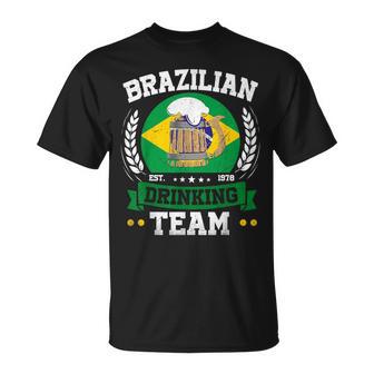 Brazilian Pride Brazil Drinking Team Brasil Flag Beer Men T-Shirt | Seseable UK